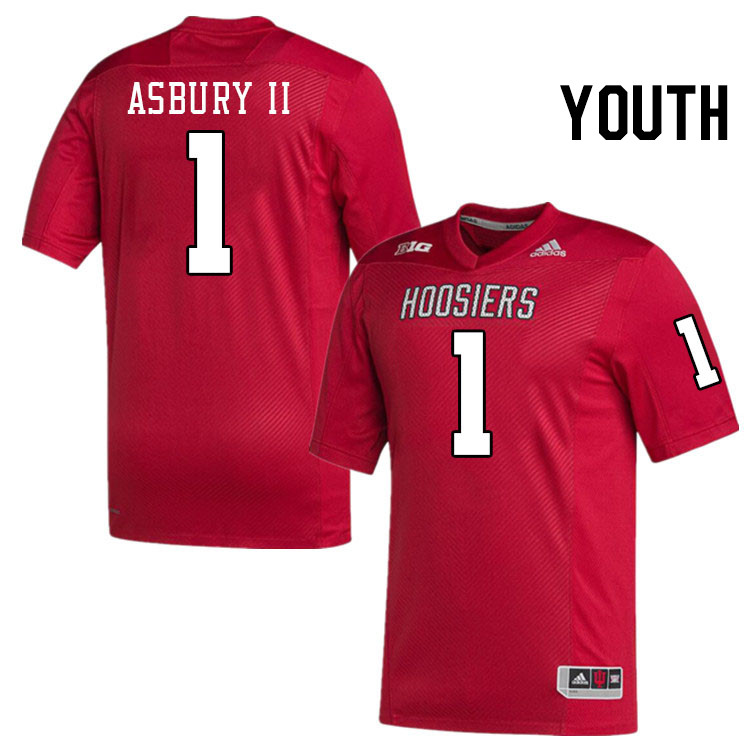 Youth #1 Shawn Asbury II Indiana Hoosiers College Football Jerseys Stitched-Crimson